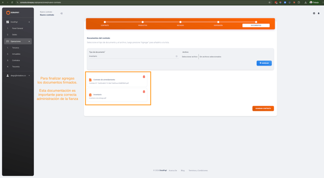 6. Cargar documentos
